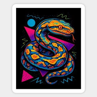 Retro Neon Reticulated Python Magnet